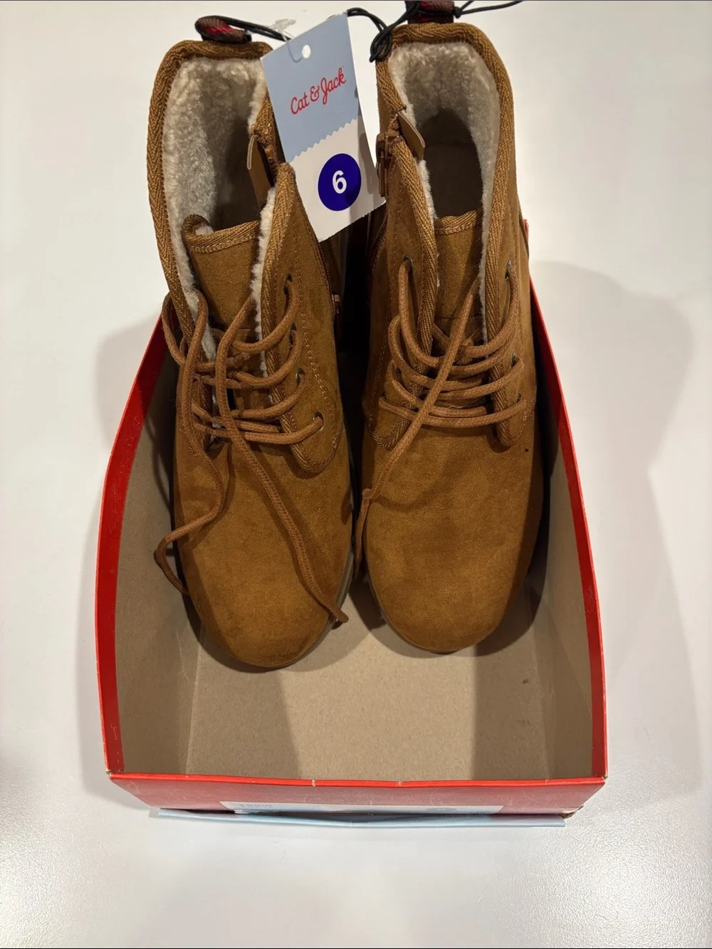 Cat & Jack Men's Brown Suede Chukka Boots with Faux Shearling